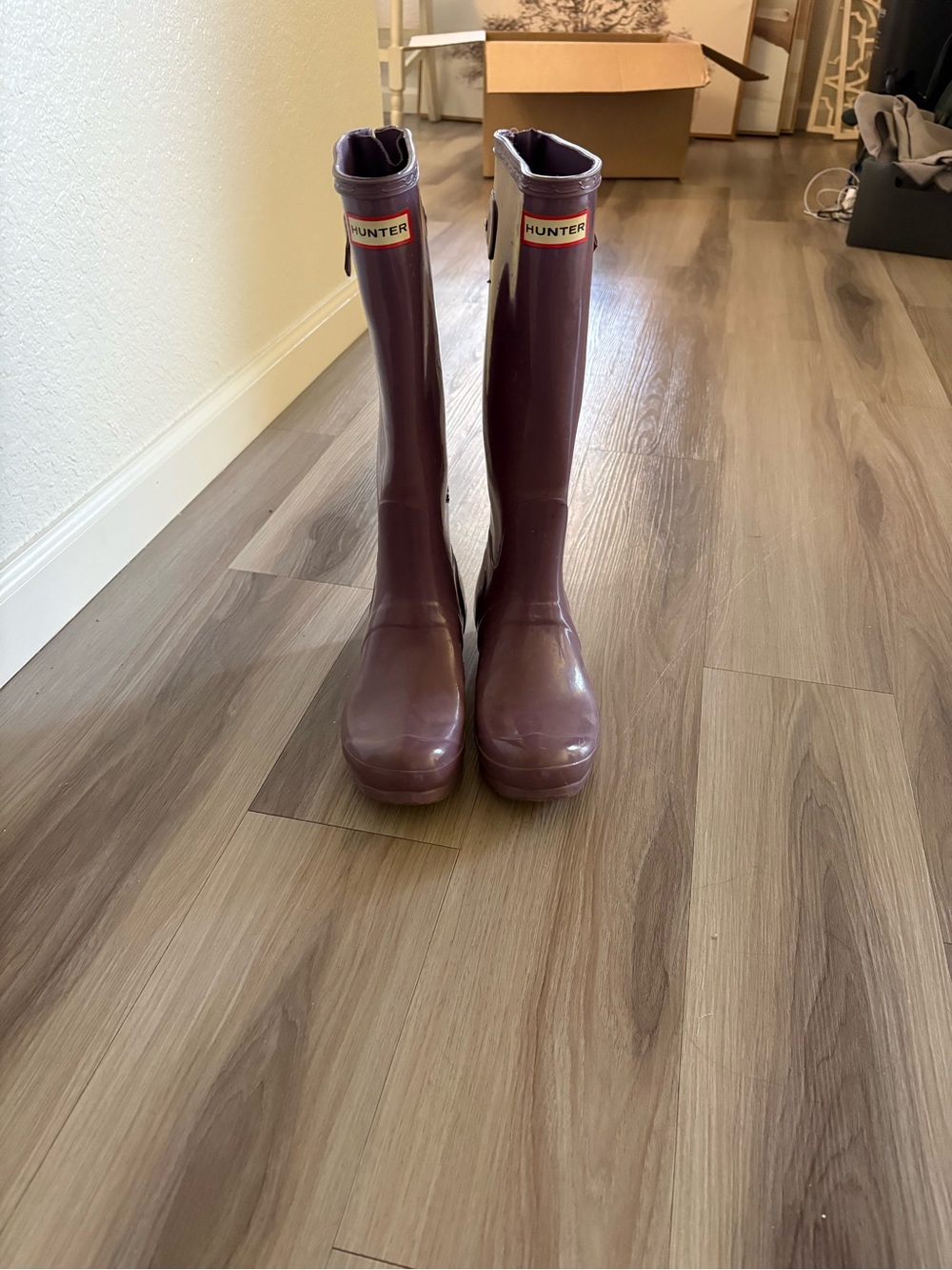 Hunter Tall Rain Boots in Burgundy Plum